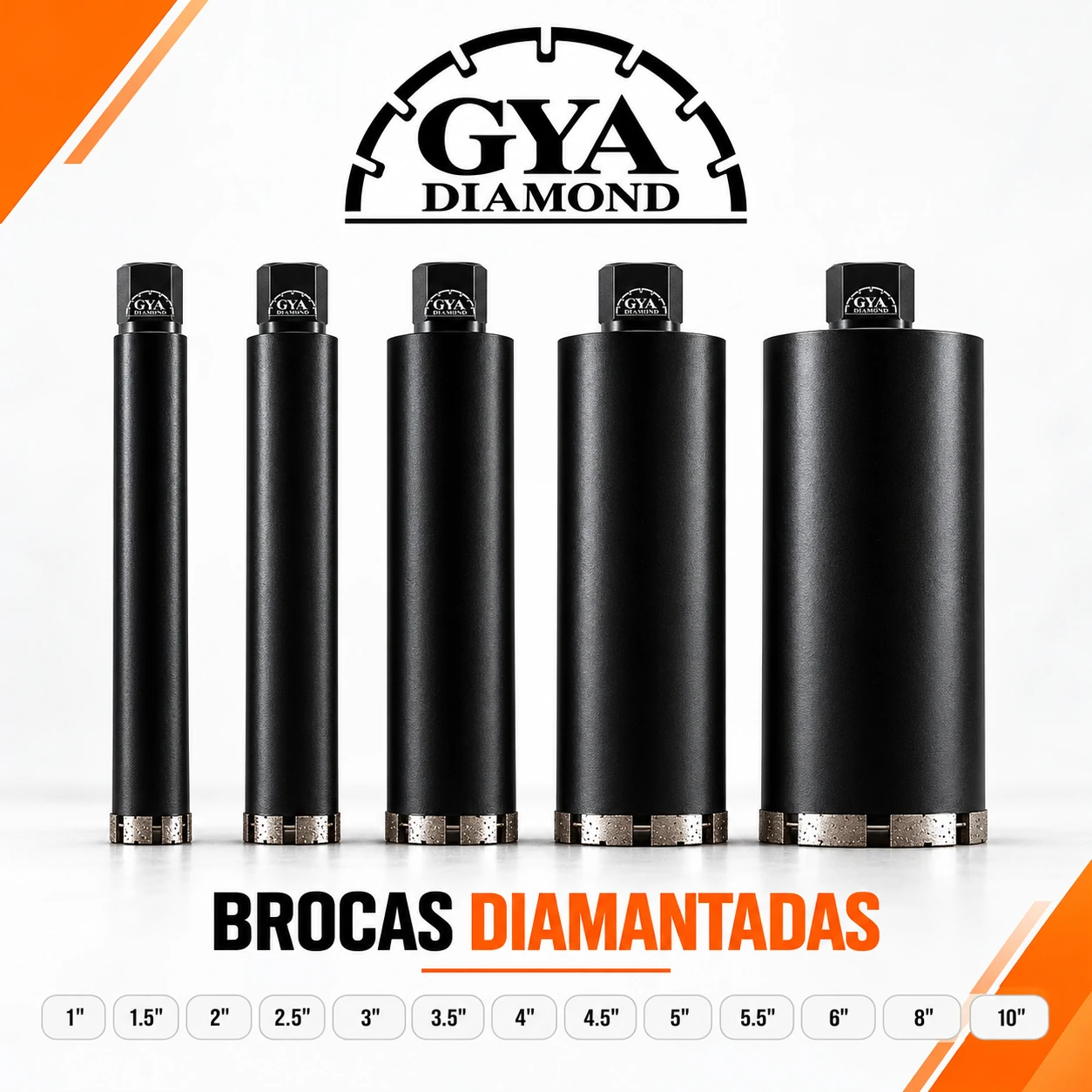 Línea de brocas diamantadas GYA Diamond de 1 a 10 pulgadas